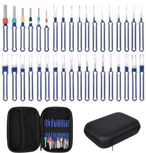 DEARBAG 36 Pieces Car Release Tool Terminal Terminal Removal Tool Kit Removal Pin Rust-Proof Auto Terminal for Removing Cable Connectors Car Pin Puller Repair Remover Key Tools Connector Terminals