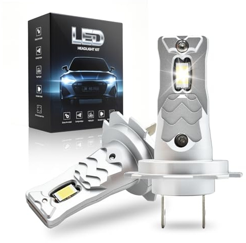 Onraying Ampoule H7 LED 36000lm, 130W 800% Luminosité H7 LED Phares, Blanc Froid 6500k, IP68, Compatibilité à 99%, DuréE De Vie De 90000 Heures, Remplacement des HalogèNes, Plug-N-Play, 2 Pièces