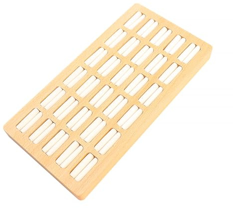 Fluxioxtna Wood 30 Slot Rings Display Tray Practical Wood Rings Organizers Tray 30 Slots Display Stand For Home And Vendor