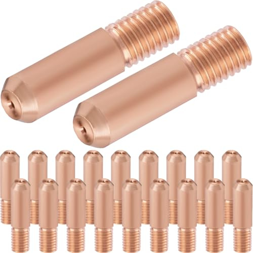 EATBALE MIG MAG 0.6/0.8 mm Mini Contact Tip for Binzel Style Welding Torch M5 Thread MB10 SB10 HP10 DL Welding Gun Conductive Tip Replacement Parts for Hobby Welder Accessories Kit(20 Pk)