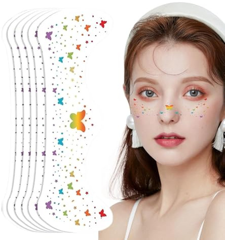 Parches Maquillaje para Cara Adhesivos Faciales para Festivales de Música