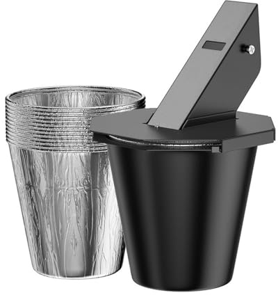 YUEHISY Recogedor de Grasa para ahumadores, cubeta Resistente al Calor de Acero para Goteo, con 12 revestimientos de Aluminio, para Traeger, Pit, Recteq, para Parrillas