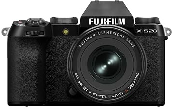 Fujifilm X-S20 26MP spegelfri digitalkamera, KIT XF16-50mmF2.8-4.8, X-Trans CMOS 4 APS-C, X-Processor 5, IBIS, 6,2K-filmer 30p, EVF-sökare, LCD-skärm 3 touch vari-vinkel, svart