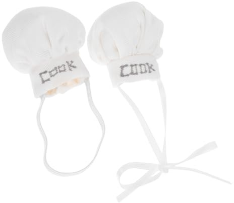 CORHAD 2pcs Mini Doll Chef Hats for Elastic Ribbon Styles Lightweight Plush Cooking Cap Accessories for Small Dolls Stuffed Animals Miniature Kitchen Play Role Dress-up