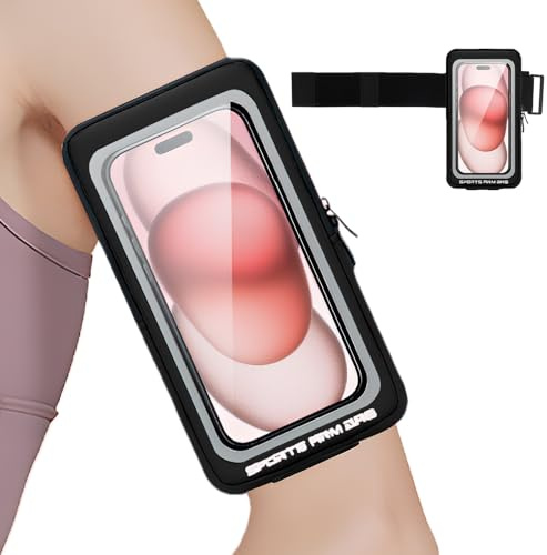 Handytasche Joggen,Sportarmband Mit Handytasche 6,9 für iPhone 15/14 Pro Max/Samsung Galaxy Ultra, Xiaomi Huawei Joggen Arm Handyhülle Running Armband