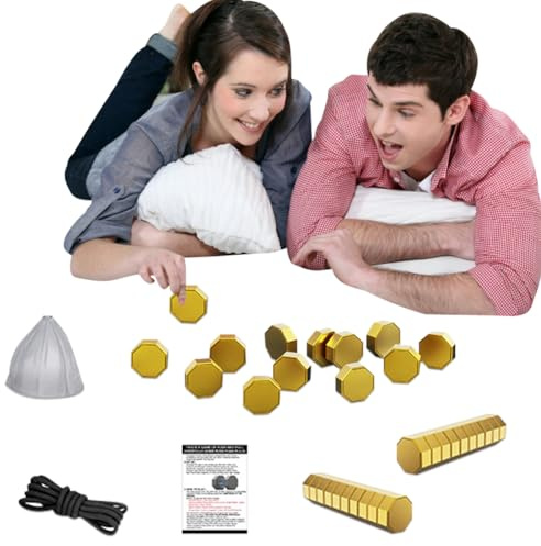 Juego de Ajedrez Magnético, Ajedrez Magneticoes Portátil, Juguete de Magnetices Chessgame, Tablero de Ajedrezs Portátil, Divertido Juego de Imanes de Mesa para Fiestas, Reuniones Familiares-Dorado