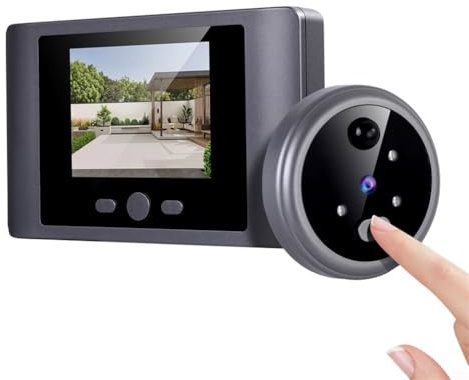 Wireless Digital Door Peephole, Digital LCD Security Camera, Colour Screen Video Doorbell Camera Wireless, PIR Motion Light Screen Alarm, USB Charging for Doors