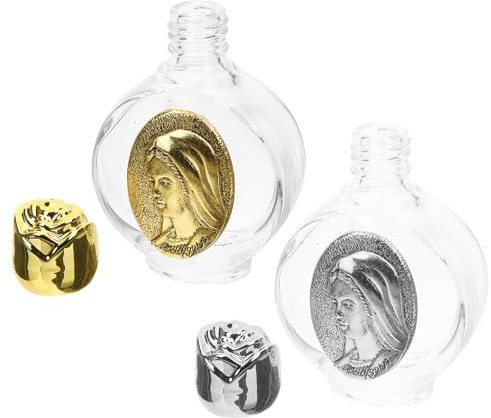 OSOLADY 2pcs Bouteilles en Verre pour Eau Bénite, Étanches, Capacité Petite, Design Délicat, pour Voyage ou Saison des Fêtes
