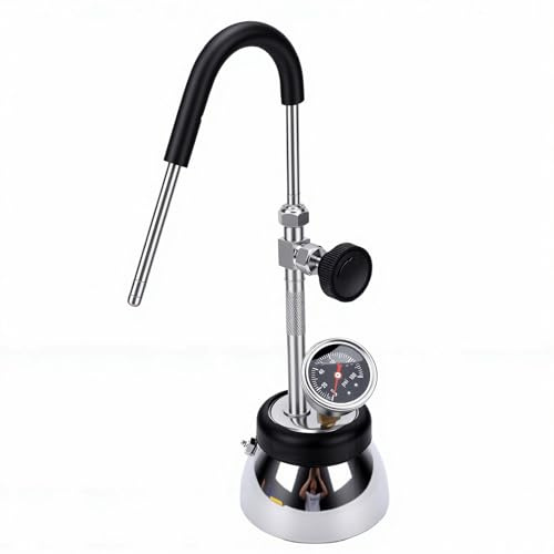 AMONIDA Espumador de Leche Vaporizado, Acero Inoxidable 4 Espumador y Vaporizador de Leche con Manómetro de Herramienta para Café Compatible con Cocina de Inducción y de Ga