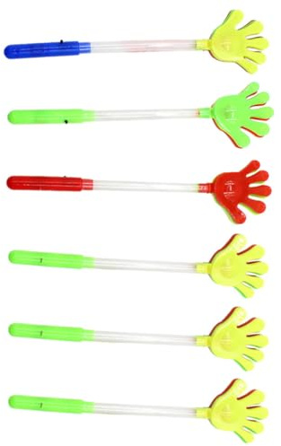 NAMOARLY Aplaudidores de Mano Fluorescentes Pilas Incluidas 6 de Plástico que Añaden Diversión y Hacen Ruido Fuerte Color Aleatorio para Fiestas de Cumpleaños