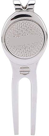 Pitchgabel, Pitchgabel Divot Repair Tool, Divot Tool Magnet Ball Marker Elegante Zinklegierung Repair Tool Magnetische Divot Zubehör Ball Marker(D102 Silber)