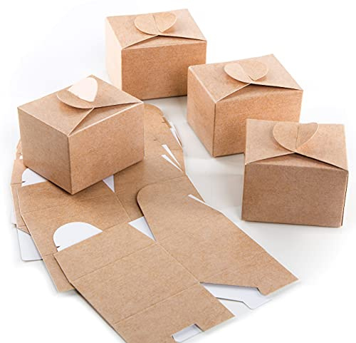 Logbuch-Verlag 25 små presentlådor kraftpapper-utseende brun presentförpackning mini presentförpackning förpackning bröllop födelsedag