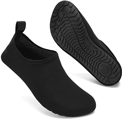 Mabove Badeschuhe Wasserschuhe Schwimmschuhe Herren Damen Strandschuhe Aquaschuhe Barfussschuhe Neopren Surfschuhe rutschfest(Schwarz XBL,38/39 EU)