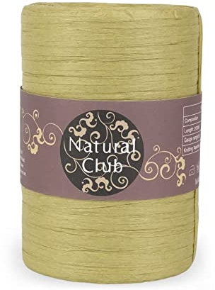 Natural Club Hochwertiges, waschbares Papierbast, weiches, leichtes Bastelpapiergarn zum Häkeln, Stricken(200M) (Grün Latte)