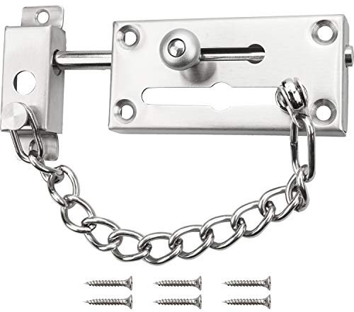 YEYIT Security Door Chain Lock Latch Anti-Theft Security Lock Chain, Stainless Steel Slide Rail Chain Lock, Inner Door Chain with Anti-Theft Chain Latch, for Family Hotel Apartment Bedroom