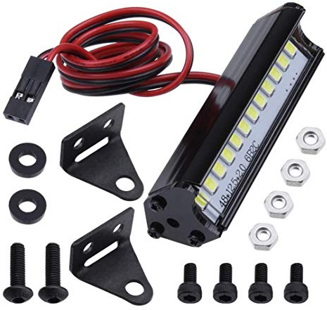 KEEDA Kit de barre lumineuse LED pour voiture télécommandée à l'échelle 1/10 Traxxas TRX4 SCX10 D90 Accessoires (12 LED)