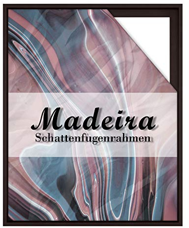 BIRAPA Madeira Schattenfugenrahmen für Leinwand 50x70 cm in Dunkelbraun, Holzrahmen, Rahmen für Leinwände, Leerrahmen für Leinwand, Schattenfugenrahmen für Keilrahmen