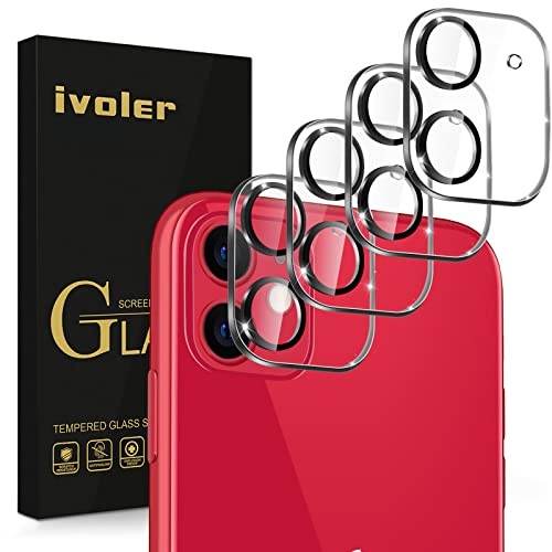 iVoler 4 Pezzi Pellicola Fotocamera per iPhone 11 6.1 Pollici, [Copertura Completa] Anti Graffio Camera Vetro Temperato Protezione Lente Pellicola, Durezza 9H, Senza Bolle, Facile installare