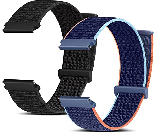 Huamanlou Nylon Uhrenarmband 16mm 18mm 20mm 22mm, Schnellverschluss Aatmungsaktive Verstellbare Gewebte Sport Armband für Herren Damen