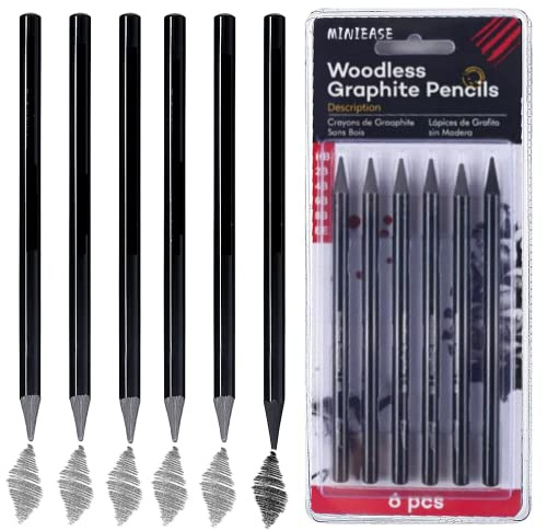 MINIEASE Charcoal Pencils For Drawing Perfect For Beginners, Professionals And Artists (6)