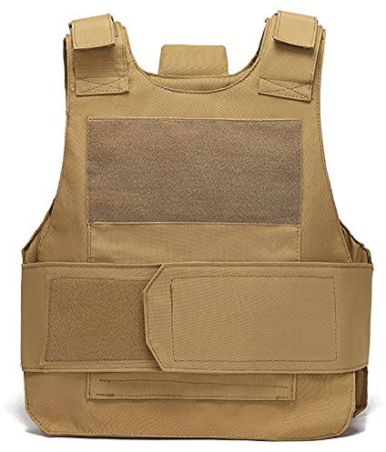 KINROCO Taktische Weste Militär Airsoft Einsatzweste Wasserdicht Kampfweste Paintball Weste Combat Training Weste Jagd CS War Game Survival Game Trekking(Size:Einheitsgröße,Color:Khaki)