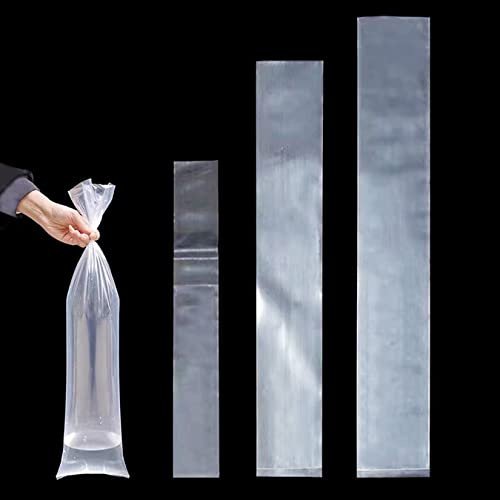 TaoTaoChong 30,5 x 101,6 cm (100 Stück) flache offene Postertaschen, 2 mm lange, schmale Kunststoffhüllen, transparent, wasserdichte Schlauch-Aufbewahrungsbeutel