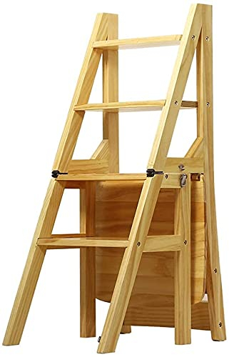 Tritthocker Kleinkind-Küchen-Tritthocker Klappbarer Bibliotheksleiterstuhl 4-Stufen-Hocker für Erwachsene | Klappbares Leiterregal