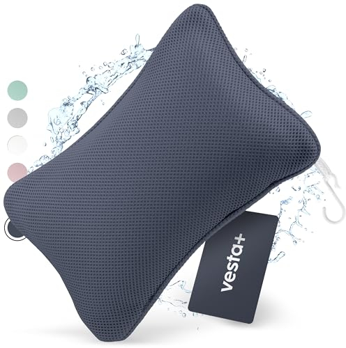 Vesta+ Cuscino per vasca da bagno S blu notte [perfetta vestibilità per collo e schiena] Comodo cuscino da bagno – Tecnologia traspirante – Cuscino per vasca per il massimo relax e comfort