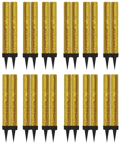 ZOPPER 24 Gold Ice Fountain Cake Candles with Holder Cupcake Topper Sparkler Ideal for Celebration Cakes, Birthday Parties, Baby Showers