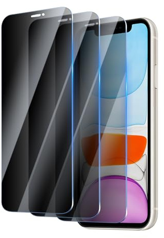 YUXINDZ 3 Stück Sichtschutz Schutzfolie für iPhone 11 / iPhone XR 6,1 Zoll, Anti-Spy Displayschutz Folie Blickschutzfolie, 9H Härte, Anti-Kratzer, Bläschenfrei