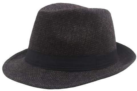 FULUJIDI Fedora Trilby Filzhut Hut Jazz Hat Vintage Warm Und Kalt Proof Breit Hut Kaffee
