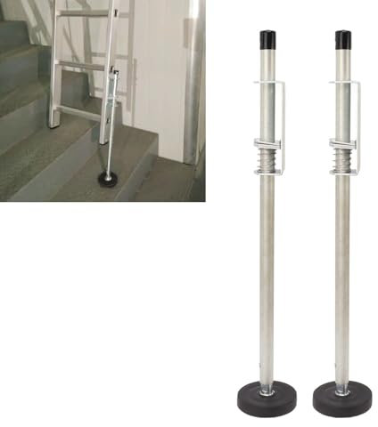 Nivellierfüße für Leitern, 2 Stück, 60 cm, Stabilisator für ausziehbare Leitern, universell verstellbare Nivellierfüße für Leitern, rutschfeste Nivellierfüße für Treppen, Schrauben und Schraubenschl
