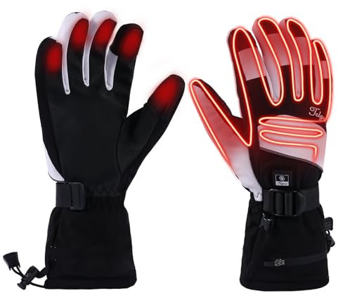 Heated Gloves with Touch Screen,Rechargeable 5500mAh Battery Heating Gloves for Men and Women,3 Temperature Levels, Heating, Battery Operated,Windproof Glove for Outdoor