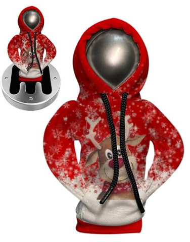 Luckxing Auto-Gangschaltung-Abdeckung, Auto-Gangschaltung-Hoodie - Schalthebelabdeckung Autoknopfabdeckung - Auto-Shifter-Hoodie, Gear-Shift-Hoodie, Weihnachts-Sweatshirt, lustige