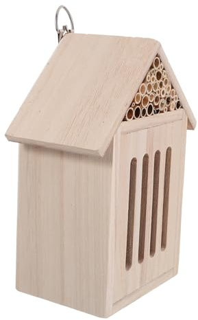 FIXOSHEE Natural Wood Insect Hotel Für Garten Holz Insektenhaus Für Bienen Schmetterlinge Und Marienkäfer Wetterfestes Habitat Für Beobachtung Von Insekten Installieren