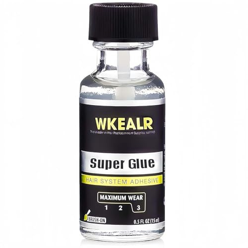 Wig Glue Lace Front, Strong Hold Invisible Bonding Adhesive Hair Glue for Wigs, Waterproof Latex-Free and Oil (15ML)