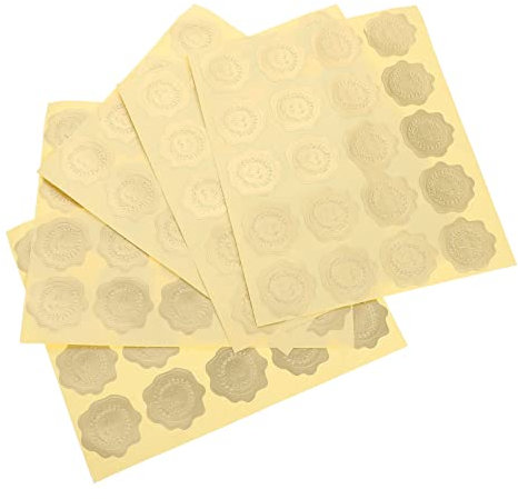 Operitacx 100 Stück Dekorative Goldfarbene Umschlagaufkleber Stark Haftende Punktsiegel für Hochzeitseinladungen