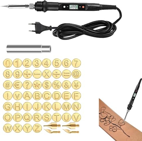 Heißstempel für Holzverbrennungswerkzeug, temperaturverstellbares Brandmalerei-Elektrolötkolben-Set | Mehrzweck-Holzbrennstift, präzise Gravurwerkzeuge für, Leder und Kork Holzhandwerk