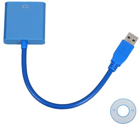 Mikikit Usb 3.0 to Vga Adapter Cable for External Displays Compatible Monitors Pro Blue