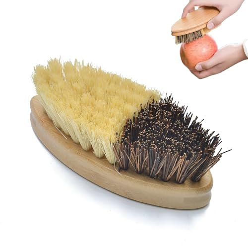 Brosse Legume,Brosse Pour Terrasse,Brosse Vaisselle,Brosse Vaisselle Bois,Brosse À Légumes,Brosse Pour Légumes, Fruits Et Couverts, Brosse De Nettoyage Pour La Cuisine, Le Jardin Et La Maison