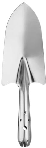 sourcing map Pala de mano de jardín de 30 x 9,4 cm, de acero inoxidable, para trasplantar, herramientas de jardín para plantar flores, tierra, trasplante