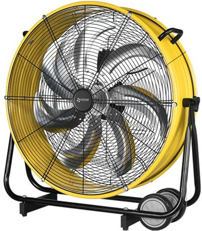 High Velocity Industrial Drum Fan, 9600CFM, 320W Heavy Duty Metal Shop Fan with 360° Tilt for Workshop, Garage, Patio, Warehouse, Basement, Commercial, Factory