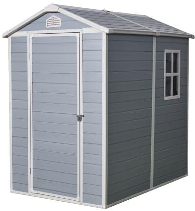 VERDELOOK | BOXY, Casetta da Giardino con Tetto a Due Falde, 193x124 – H.198 cm, Casetta con Porta a Battente, Finestra e Pavimento Incluso, Ricovero Attrezzi da Giardino, Struttura acciaio Zincato