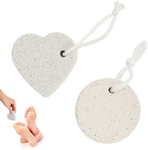 2 StüCk Bimsstein FußPflege HerzföRmig Rund Bimsstein Hornhaut Kalkstein Pumice Stone Zum Peeling Abgestorbener Haut, Zum Schleifen Von Hornhaut Und Zur Badezimmerreinigung