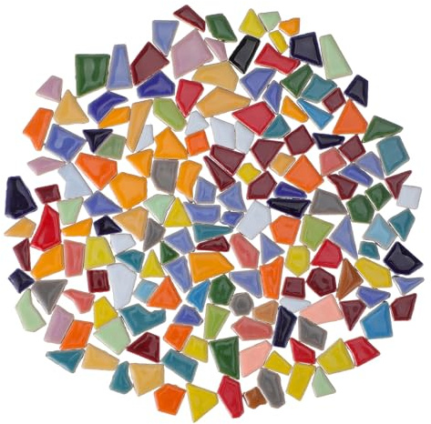 Parliky Mosaico Cerámico Irregular Esmaltado para DIY Teselas Coloridas para Manualidades y Revestimiento de Paredes Piedras Decorativas para Hogar y Jardín