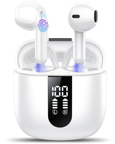 Bluetooth Kopfhörer, In Ear Kopfhörer Kabellos Bluetooth 5.4 Kabellose Kopfhörer mit 4 Mic, 2025 Kabellose Kopfhörer 50 Std ENC Noise Cancelling Earbuds Tiefer Bass, IP7 Wasserdicht Ohrhörer, USB-C