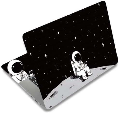SUPERDANT Laptop Notebook Haut Aufkleber Abdeckung Decal Mond Astronaut Laptop Schutz Notebook PC Computer Kunst Schutz Universelle Notebooks Kunst Decal Passt 12 13 13.3 14 15 15.4 15.6 Zoll
