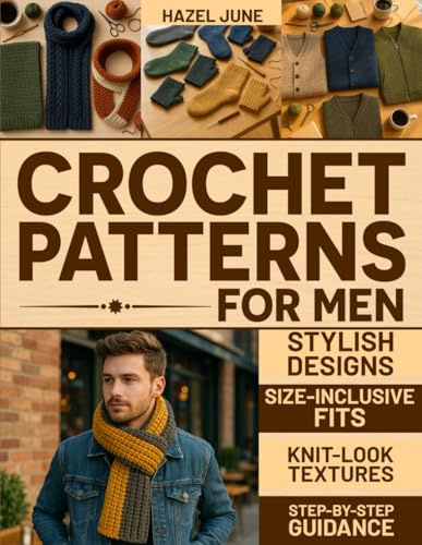 Crochet Patterns for Men: Modern, Stylish Designs with Size-Inclusive Fits, Knit-Look Textures, and Step-by-Step Guidance for Hats, Scarves, Sweaters, and More