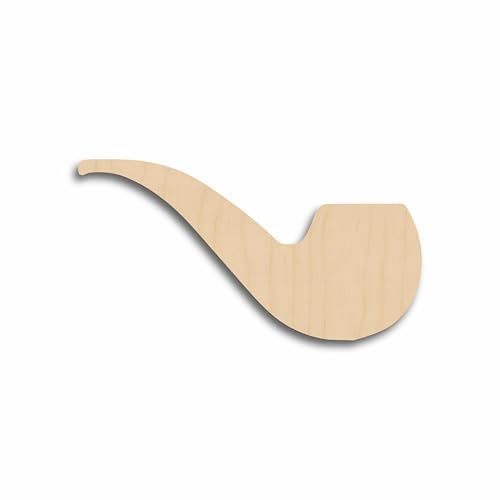 Juego de 10 pipa de fumar para manualidades y decoraciones, madera contrachapada de abedul de 3 mm, manualidades en blanco, sin pintar