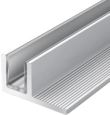 Canale a U in acciaio inossidabile per vetro doccia, striscia di fissaggio da incasso per vetro da 10 mm, profilo versatile per parete, pavimento e soffitto